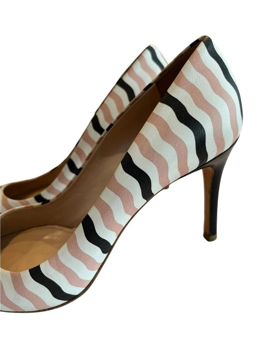 miu miu stiletto heel Pumps Pointed Toe Striped US Sz 8.5, EUR 38.5 pink black - Picture 4 of 9